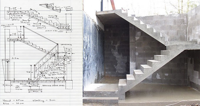 How to compute concrete quantity in a staircase