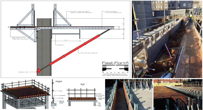 Fast Form Bracket System offers complete slab wall & sheet pile capping formwork Solution