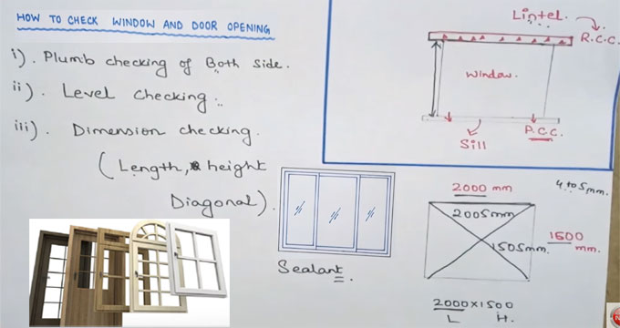 Some useful tips for checking the openings of windows & doors in construction site