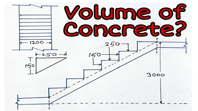 Calculation of Concrete Quantity for Staircase
