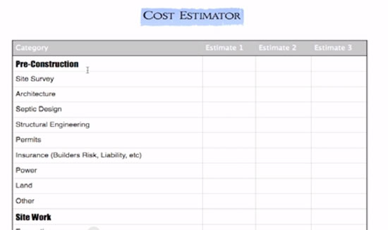 Free Construction Cost Estimator Tool