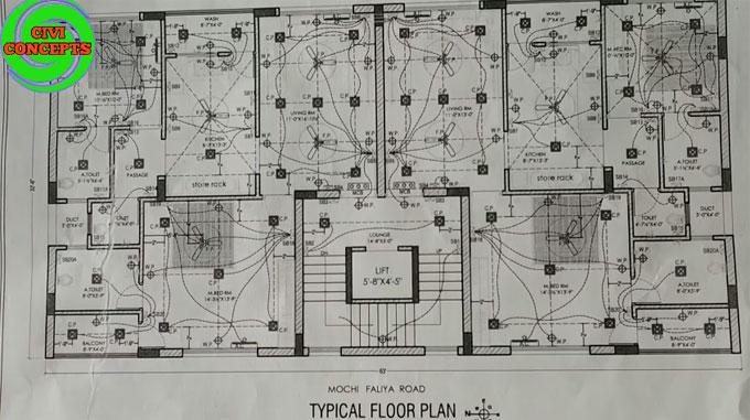 Details of electrical plan schedule in construction