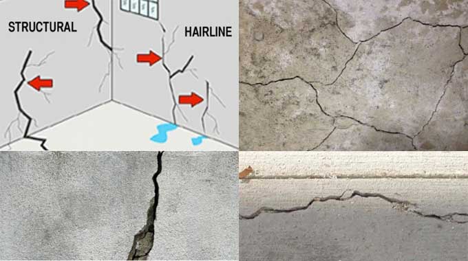 Hairline cracks in concrete and their Types