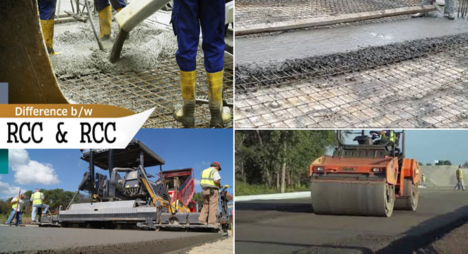 Basic divergences among reinforced cement concrete and roller compacted concrete