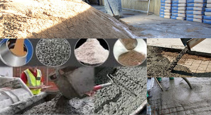 Storage method for different materials of concrete