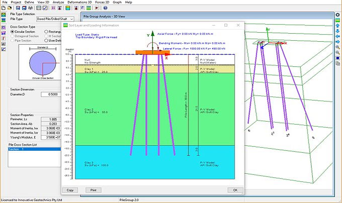 PileGroup is an exclusive software for geotechnical engineering