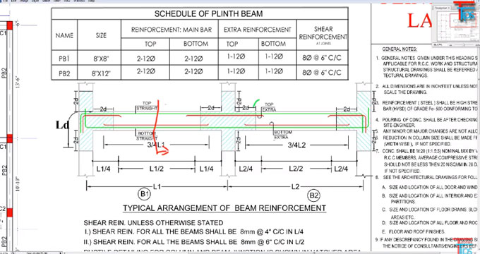 Some useful tips to study the drawing of plinth beam in construction site