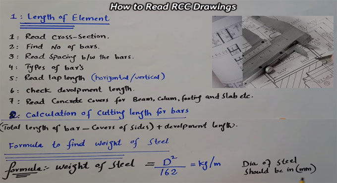 Some useful tips to study RCC drawings