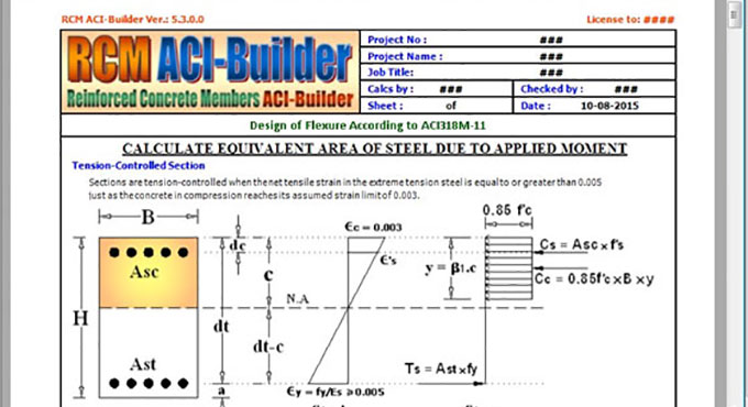 How to design a singly reinforcement concrete beam with RCM