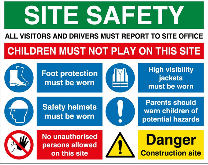 Use of effective safety signs in Construction