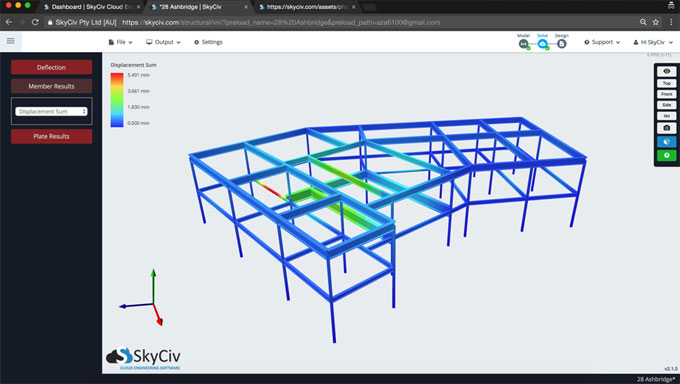 SkyCiv Structural 3D is a cloud based structural 3D analysis software