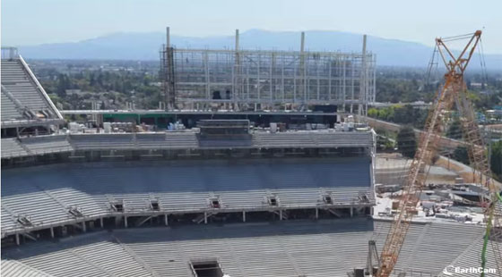 The exclusive time-lapse construction video on a technologically advanced stadium