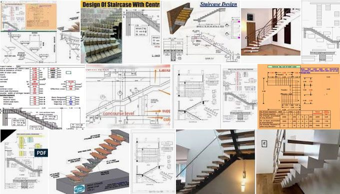 The design of the staircase with central stringer beam