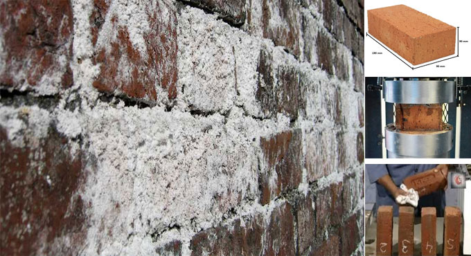 Various tests on bricks